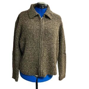 CAROLYN TAYLOR Essential VINTAGE ForBy Design Women’s Zipper Sweater Brown Large